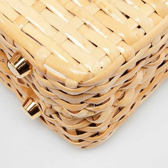 Gucci Green Leather/Wicker Sylvie Small Top Handle Bag - Picture 4 of 11